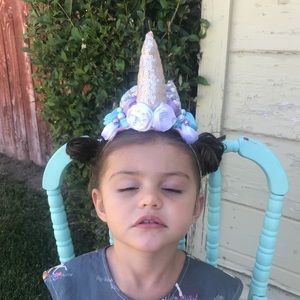 New Unicorn headband with silver & blue detail